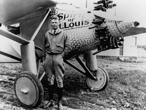                                                                           Charles Lindbergh Standing In Front of the Spirit of St. Louis