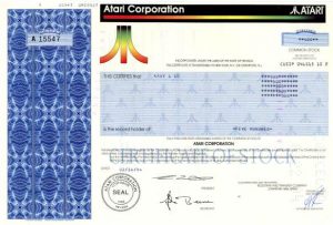 Atari Stock Certificate